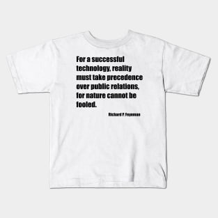 Feynman Successful Technology Black Kids T-Shirt